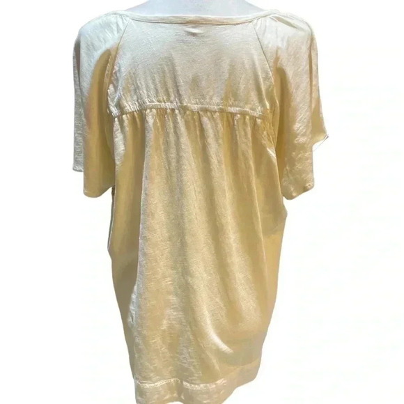 Charter Club Cream Sequined Embellished Short Sleeve Blouse Size 1X - Picture 2 of 6
